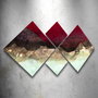 Wallity Conjunto de 4 Cuadros Decorativos de MDF Multicolor